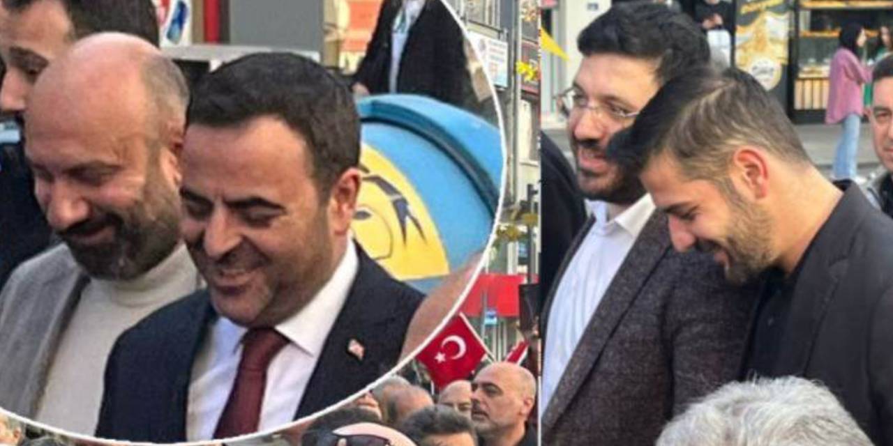 12 şehit için düzenlenen yürüyüşe damga vuran görüntü! AKP'li başkanlar böyle gülüştüler