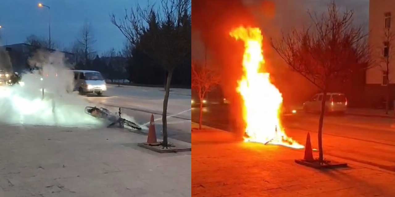 Alkollü Sürücü, Polise Yakalanınca Motosikletini Ateşe Verdi