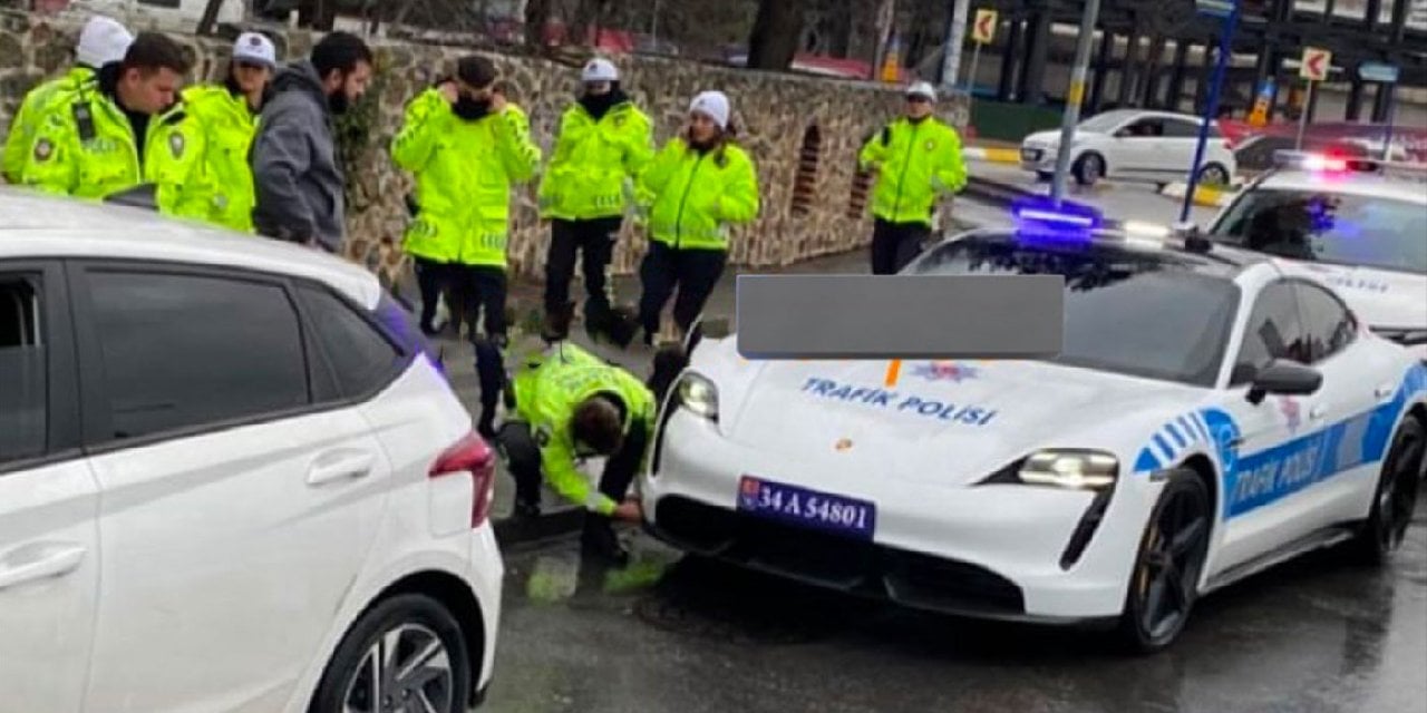 Porsche'li Polis Kazaya Karıştı! Gaz Ayarını Tutturamadı