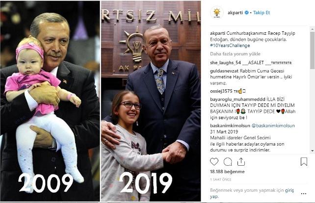 AKP'den Erdoğan'lı '10YearsChallenge' paylaşımı
