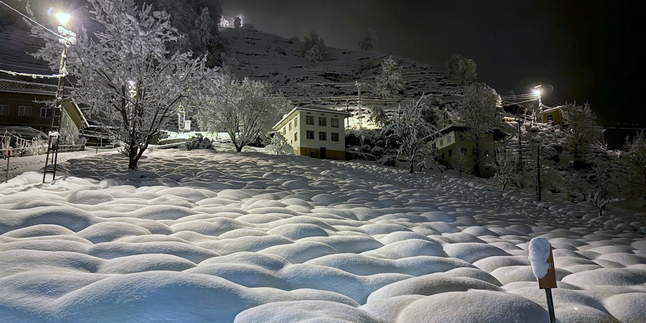 Doğu Karadeniz'in Beyaz Örtüsü, Gündüz ve Gece Kar Yağışı. Karın Romantik Dansı Böyle Görüntülendi