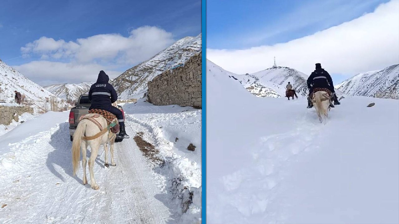 Yer Van; Kesinti Olan Bölgeye Atlarla Ulaştılar!