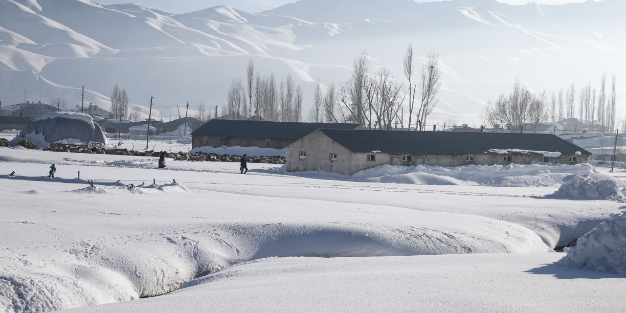 Köyde Evler Kar Altında Kaldı! Bazı Noktalarda 2,5 Metre. Kar Kalınlığı 1,5 Metreyi Geçen Köyde Günlük Yaşam Nasıl Geçiyor