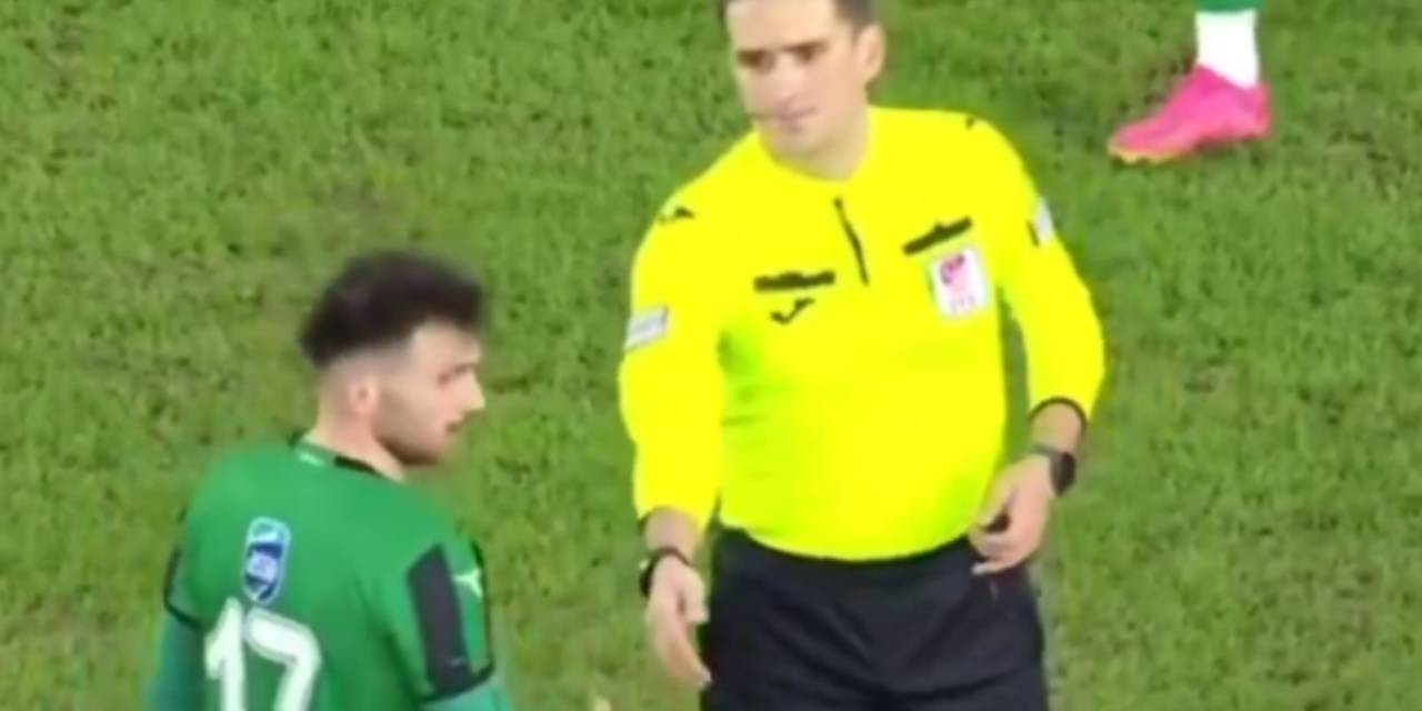 Hakemin elini sıkmayan futbolcuya kırmızı kart