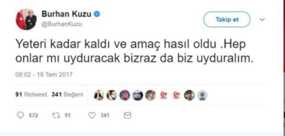 Atatürkçü Düşünce Derneği, AKP'li Burhan Kuzu'nun tweet'ini yargıya taşıyor!