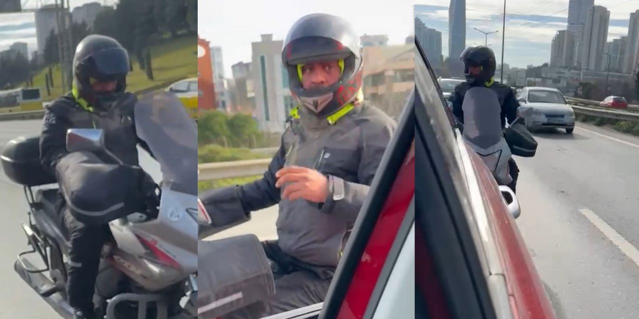Kameralara Yansıdı! Motosikletliden Araca Saldırı