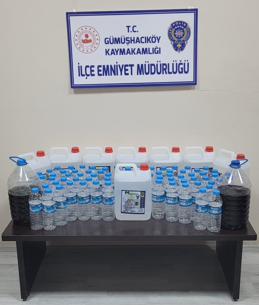 Amasya'da Sahte İçki Operasyonu: 53 Litre Sahte İçki Ele Geçirildi