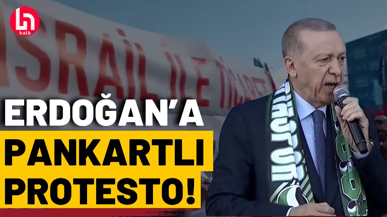 Erdoğan'a Sakarya mitinginde 'İsrail' pankartlı protesto!