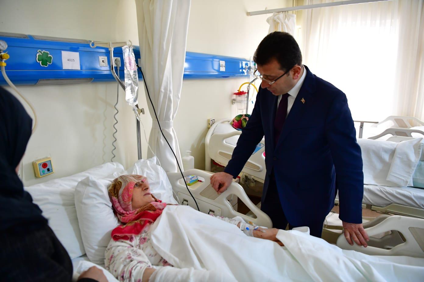 İmamoğlu Kartal'daki bina faciasında yaralananları ziyaret etti