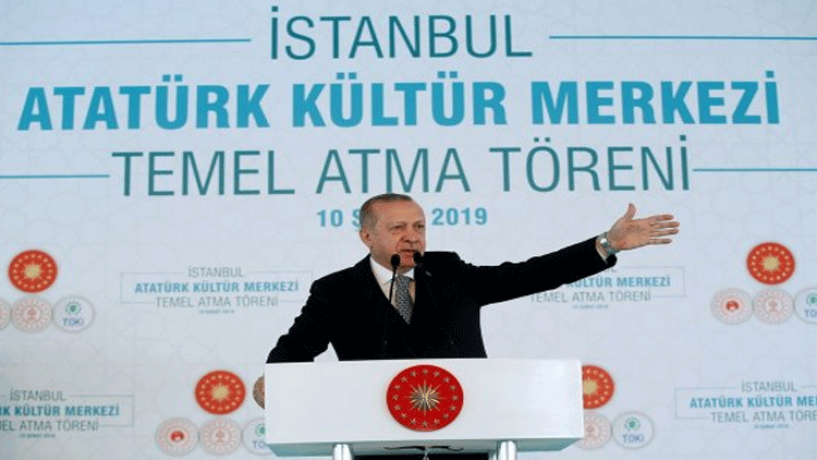 Erdoğan AKM'nin temel atma töreninde konuştu: Bir dikili ağaçları yok