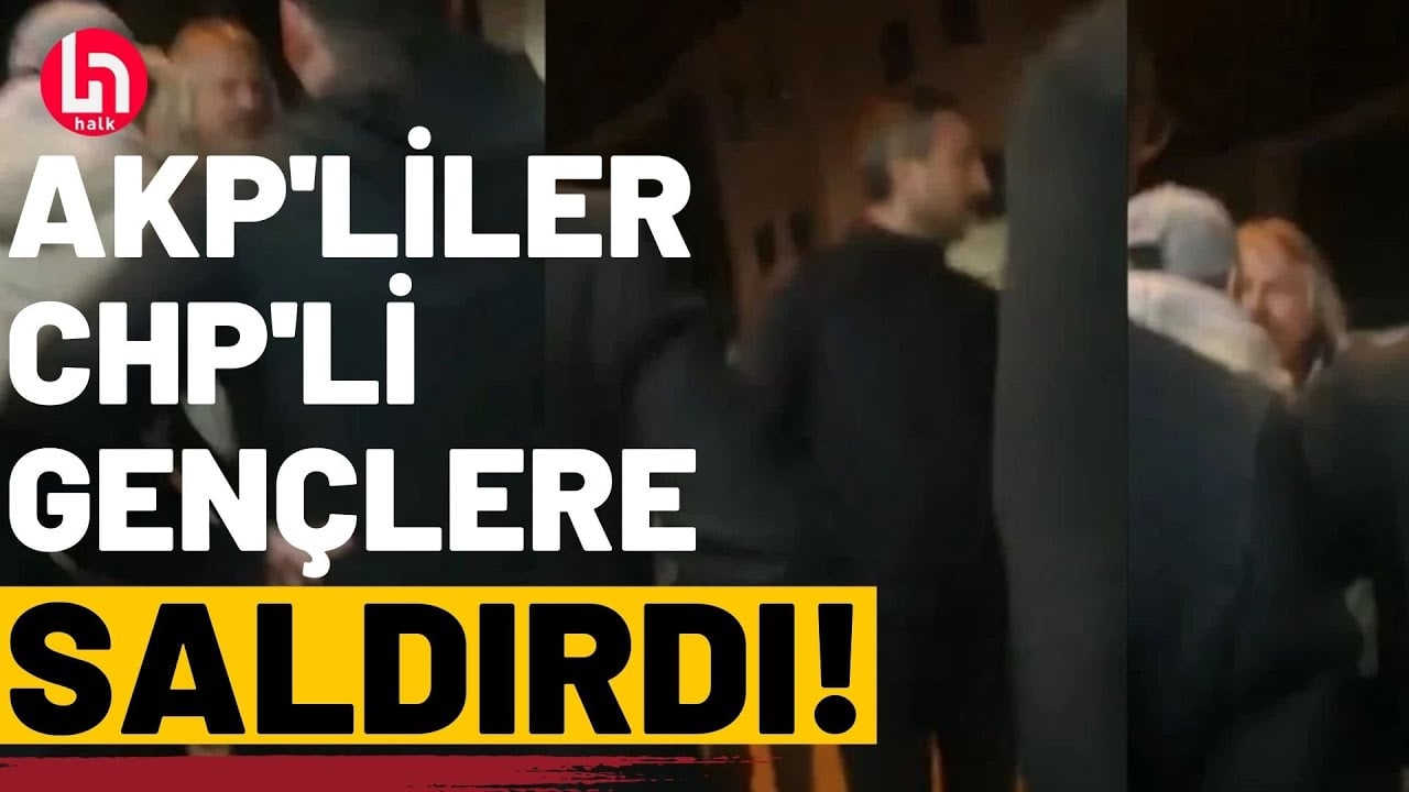 Balıkesir'de AK Parti yöneticileri afiş asan CHP'li gençleri darp etti! İşte o görüntüler!