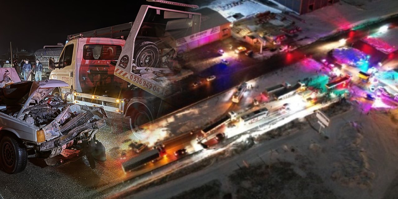 Gece Felaketi! 14 Araç Birbirine Girdi: Çok Sayıda Yaralı Var