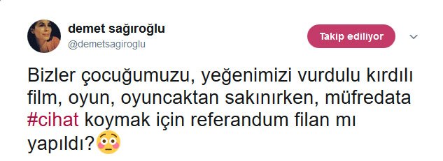 Demet Sağıroğlu’ndan ‘Cihat’ tweeti