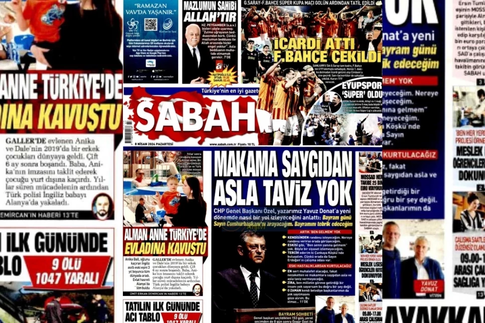 Sabah Gazetesi'nden Sürpriz Manşet!