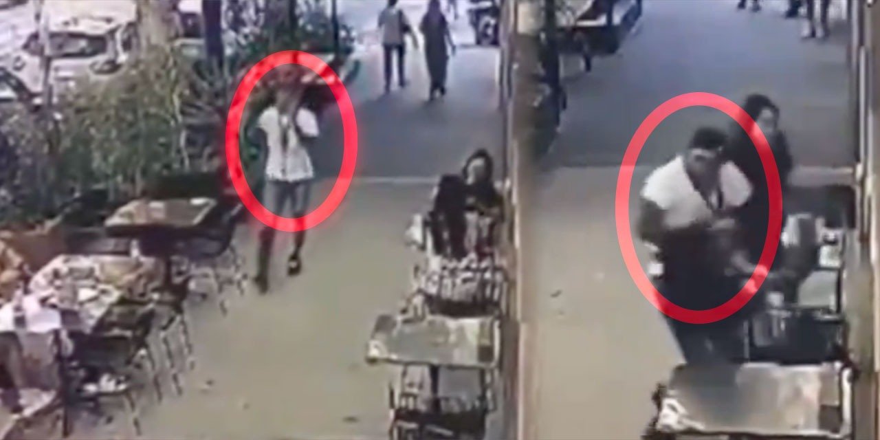 Kafede oturan kadınlara saldırıp cep telefonunu çaldı