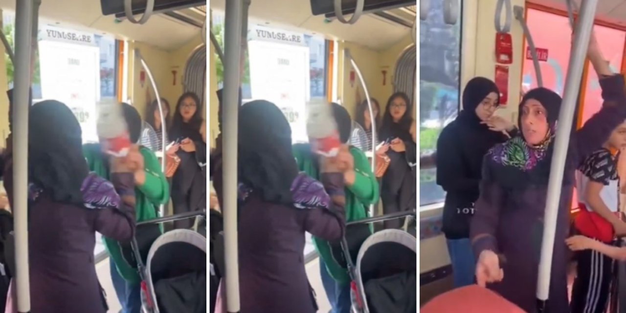 Mülteci kadın yolcu metroyu birbirine kattı