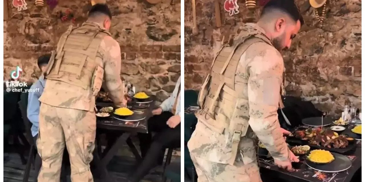 Asker Üniformalı Garson Turistlere Servis Yaptı!