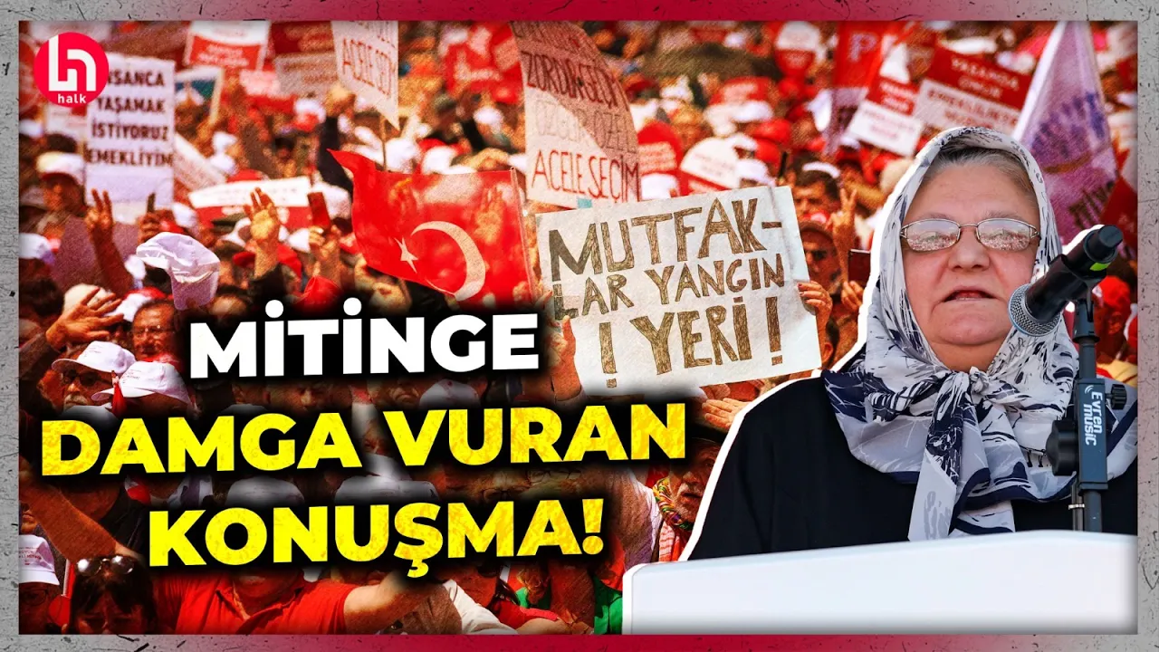 Emeklinin çığlığı Ankara'yı salladı! 61 yaşındaki Aynur Teke'nin konuşması mitinge damga vurdu!