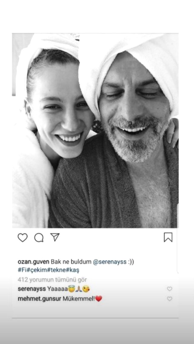 Ozan, Serenay'la çektirdiği bornozlu fotoğrafı paylaştı