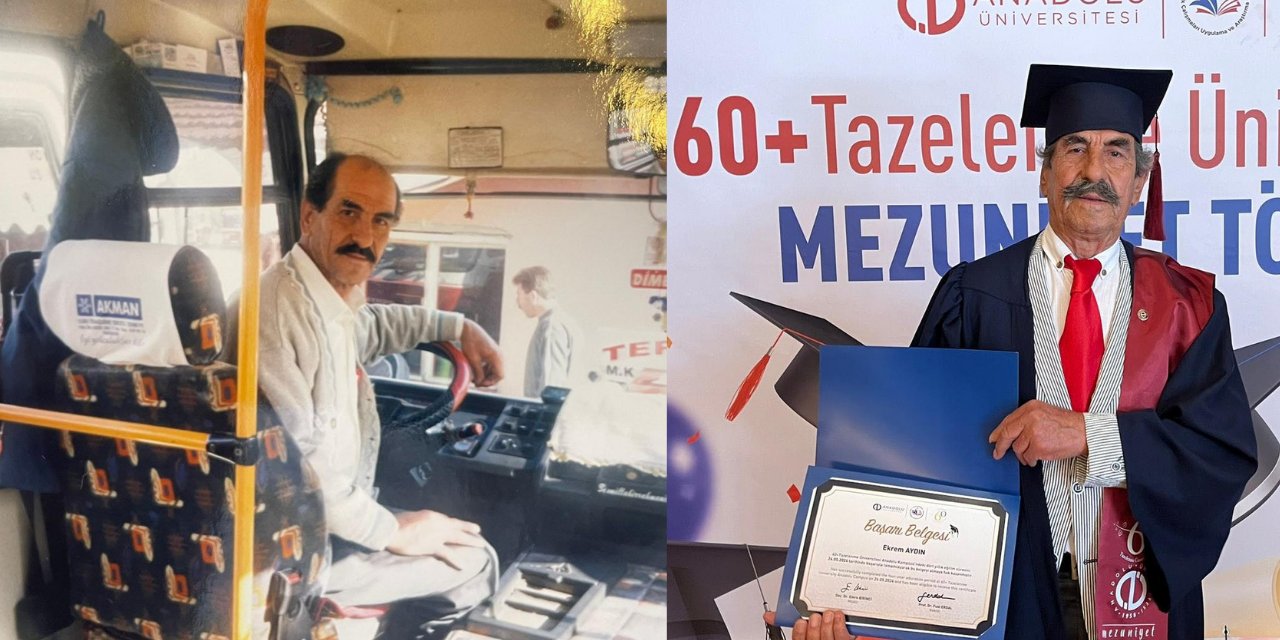 Minibüsüyle Öğrenci Taşıdığı Üniversiteden 66 Yaşında Mezun Oldu