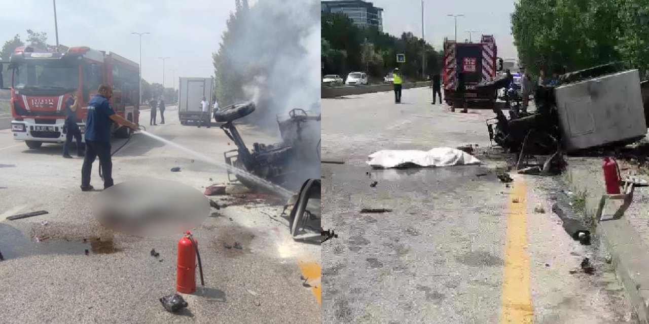 Ankara'da Otomobil ile Traktör Çarpıştı 1 Ölü, 2 Yaralı