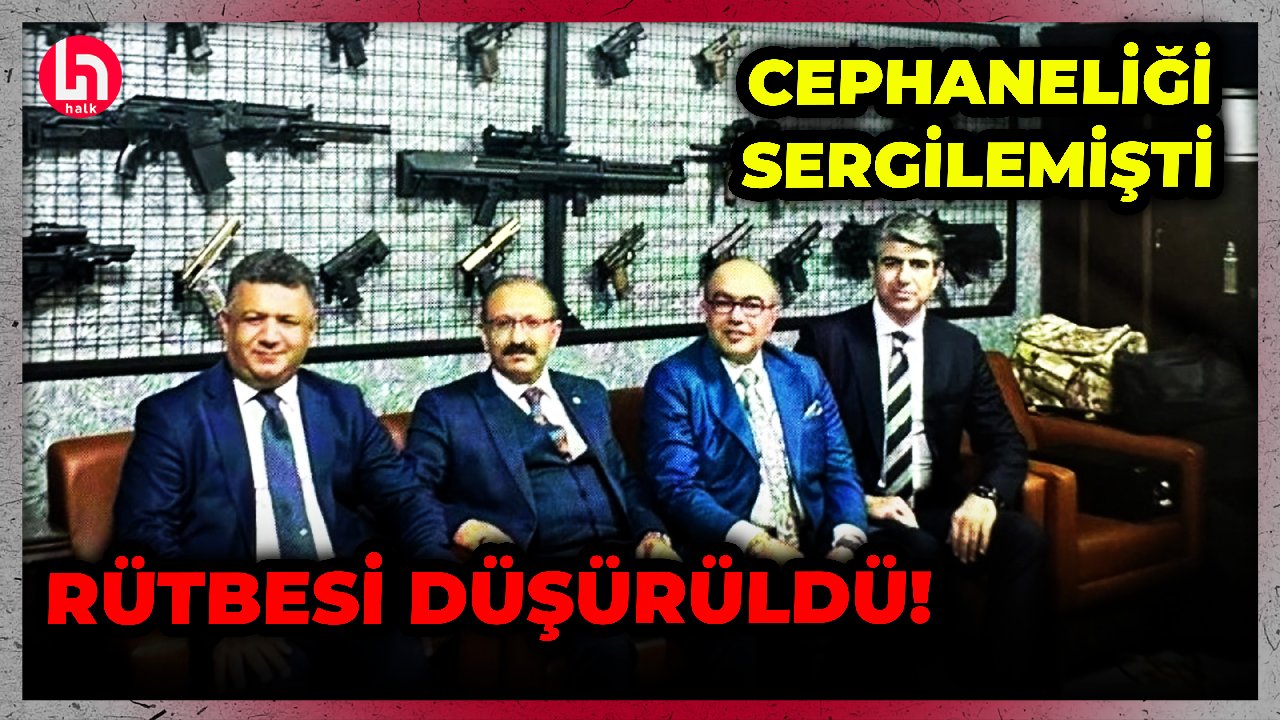 Cephaneliğini sergilediği fotoğraflarla gündeme gelmişti; rütbesi düşürüldü!
