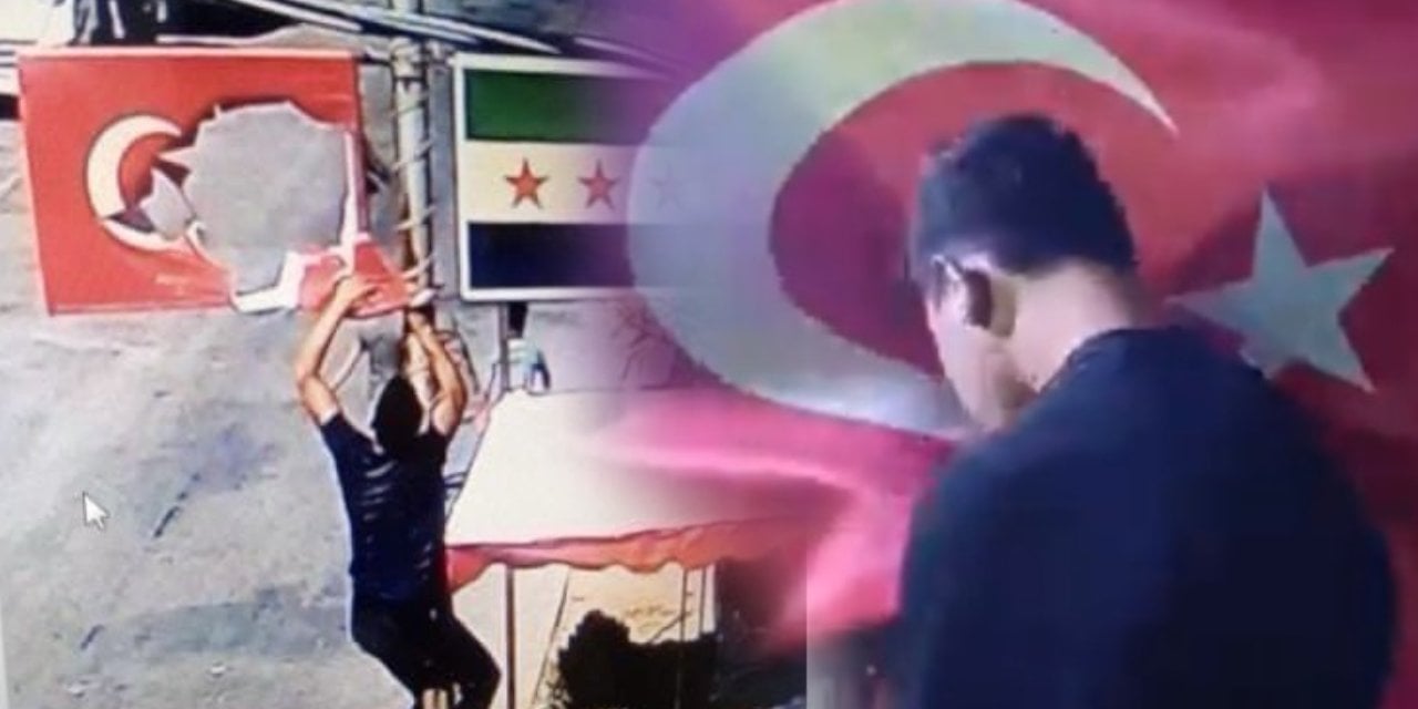 Suriye'de Türk Bayrağını Parçalamıştı: Bayrağı Öperek Özür Diledi