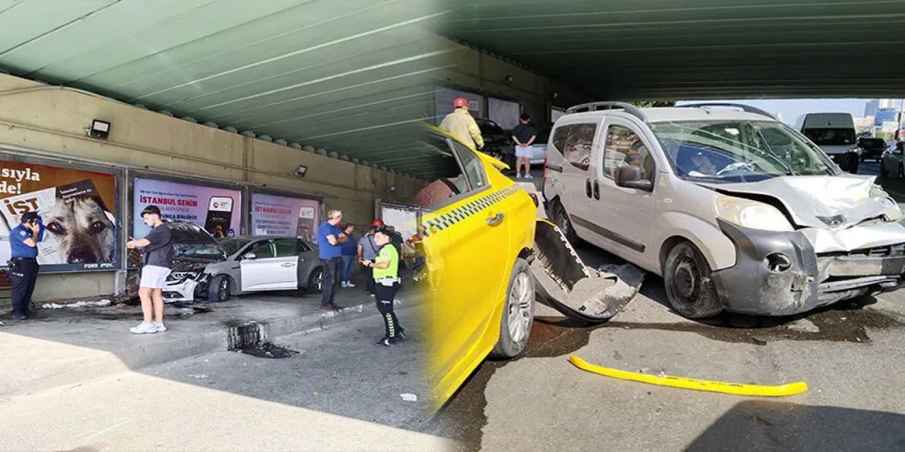 Pendik'te Zincirleme Kaza: Otomobil Durakta Bekleyenlere Çaptı!