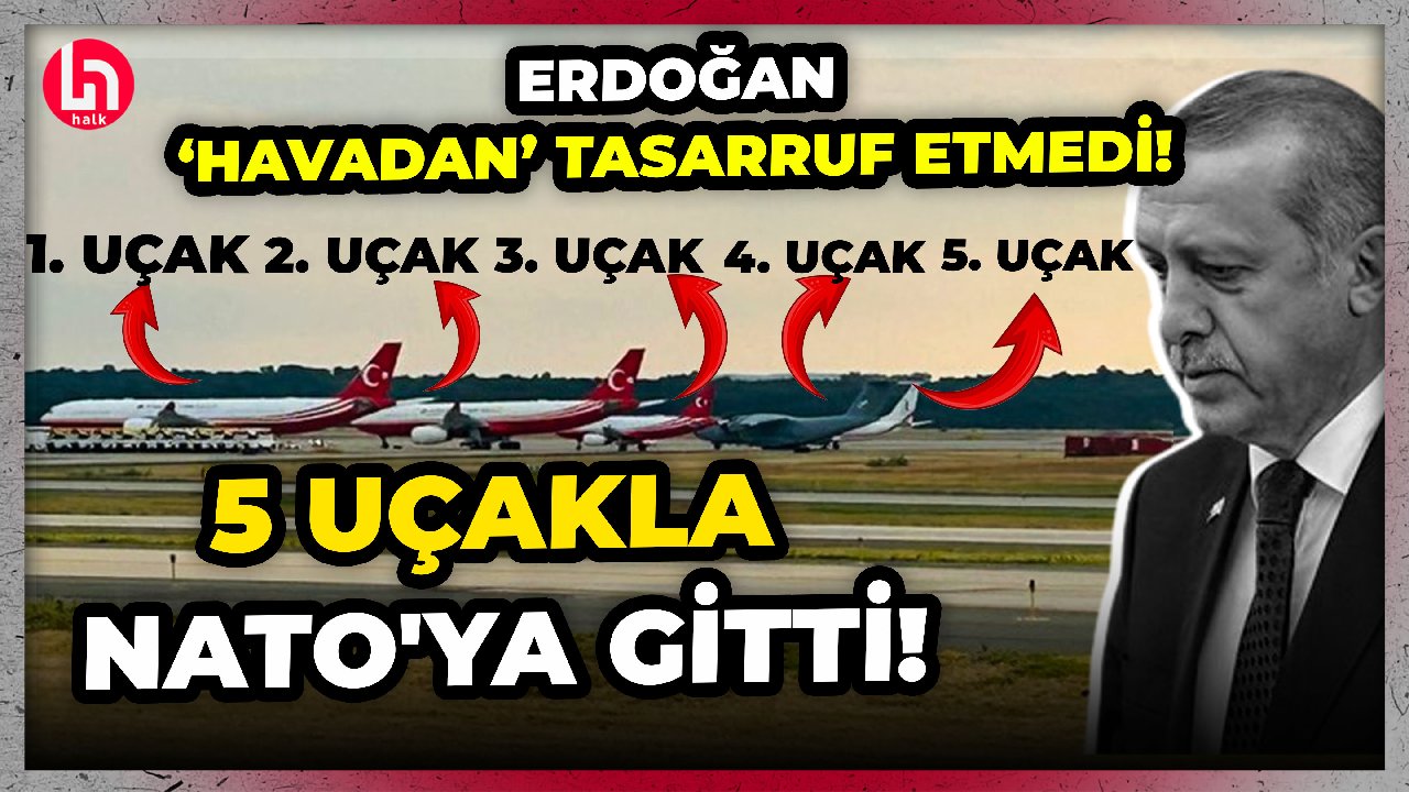 Türkiye bunu konuşuyor: NATO'ya 2 lider tek, Erdoğan 5 uçakla gitti! İşte o görüntüler...