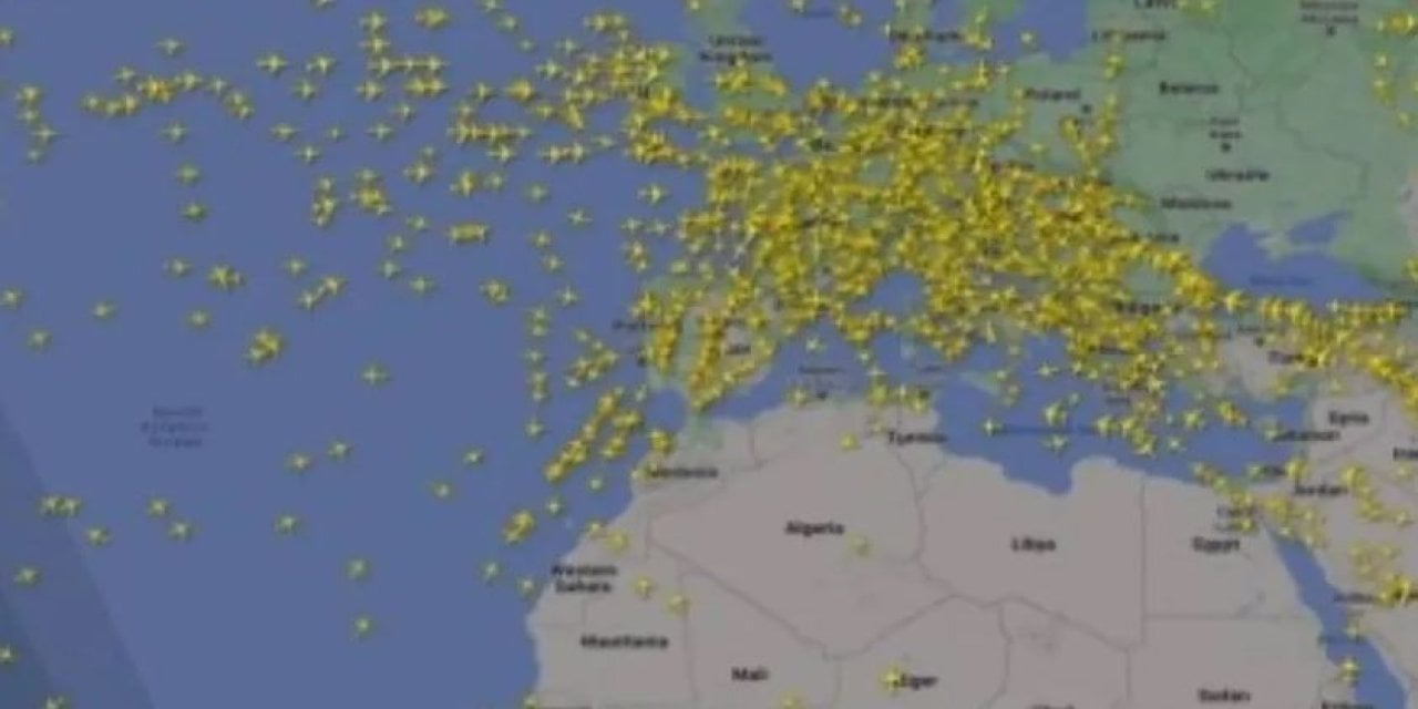 Hava Trafiğindeki Büyük Kaos Haritaya Yansıdı