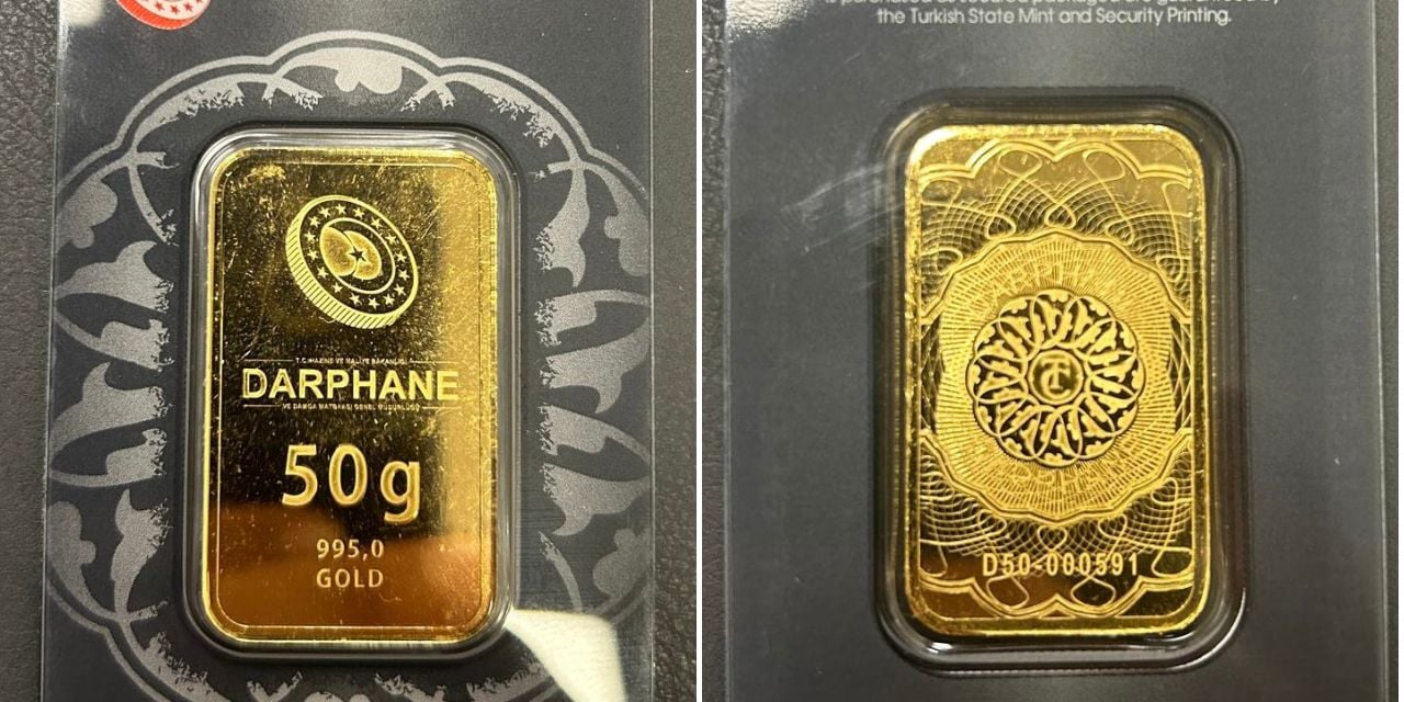 Darphane'nin 50 gram 24 ayar altını göz kamaştırıyor