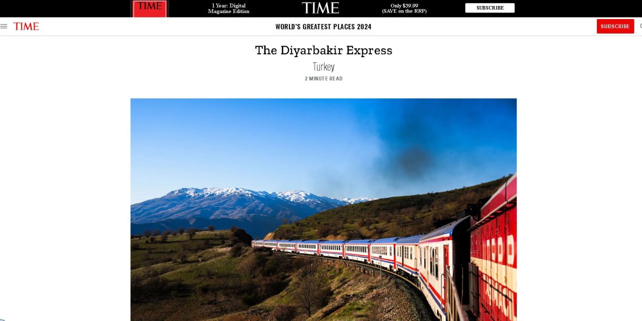 'Turistik Diyarbakır Ekspresi', Time dergisinde