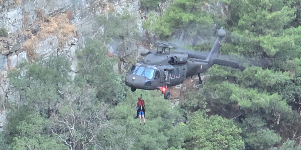 Kanyonda mahsur kaldılar ısı tespitiyle böyle kuruldular!