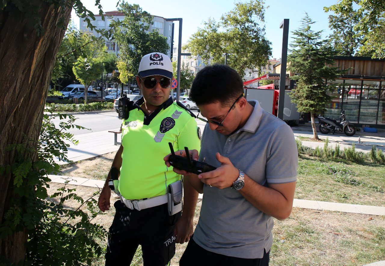 Dronu gören itiraz etmekten vazgeçti!