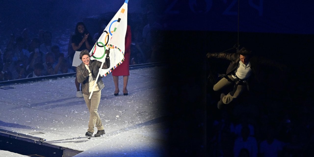 Olimpiyat ateşi söndü! Tom Cruise'dan nefes kesen gösteri