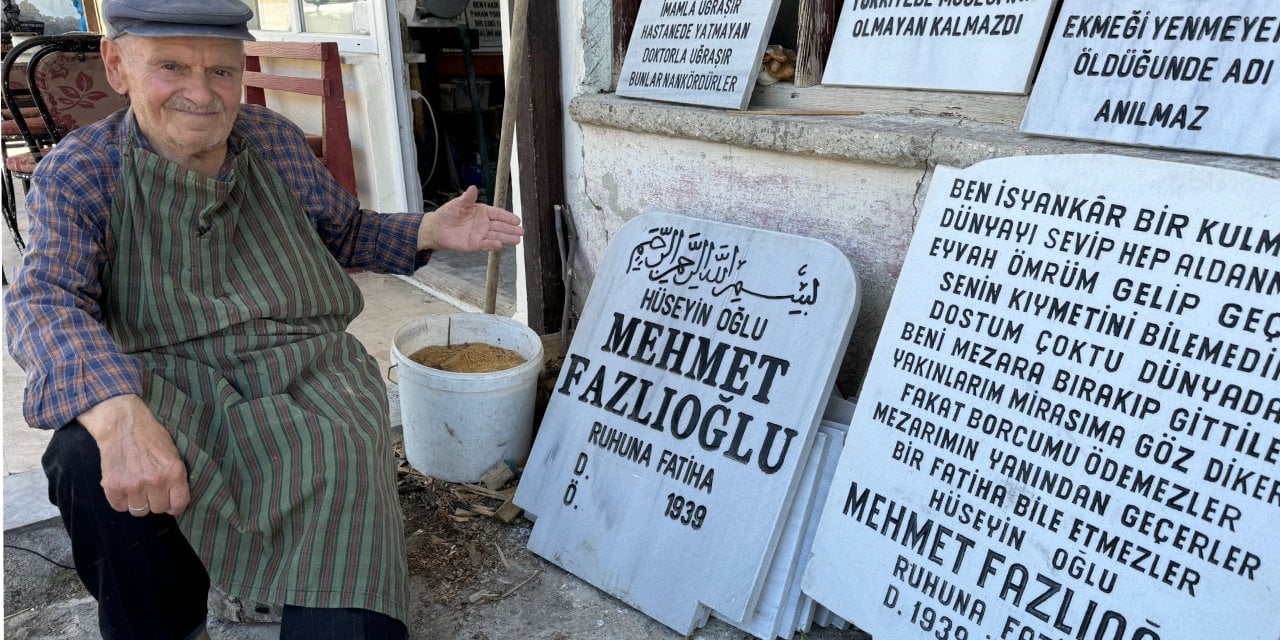 Siparişlere yetişemeyen mezar taşı ustasının ilginç önerisi