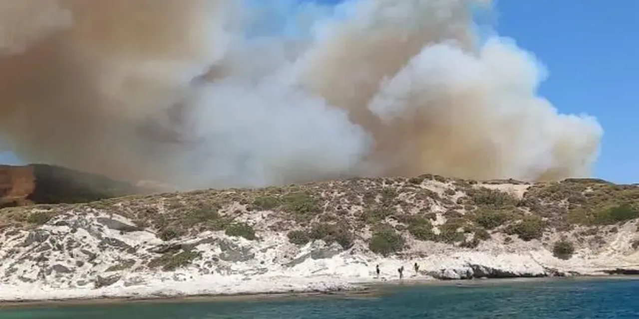 Çeşme'de yangın paniği!