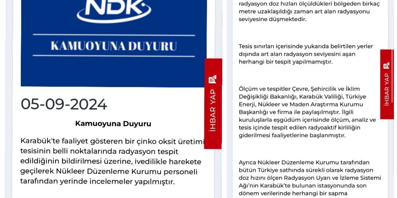 İşçilerden CİMER'e 'Bu işyerinde radyasyon var şikayeti'