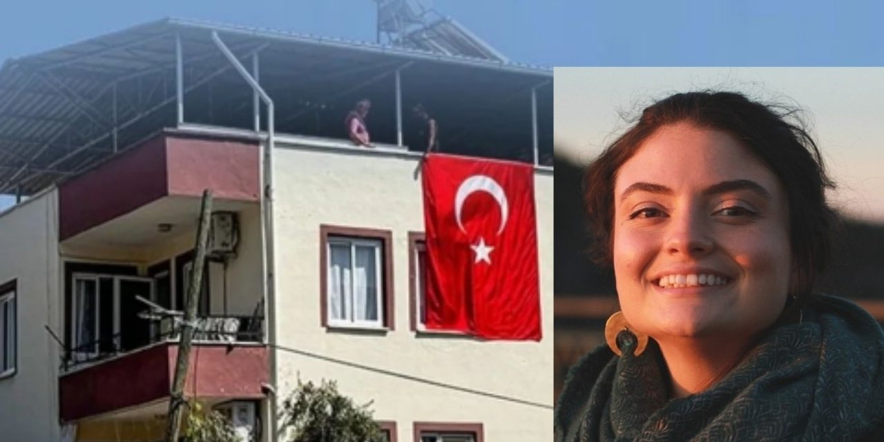 İsrailli askerin öldürdüğü Ezgi Eygi'nin dedesinin evine Türk Bayrağı asıldı