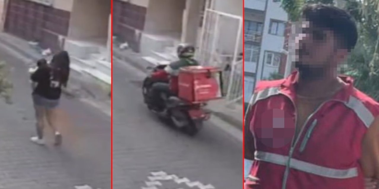 Kucağında çocuğuyla yürüyen kadını motosikletten taciz etti