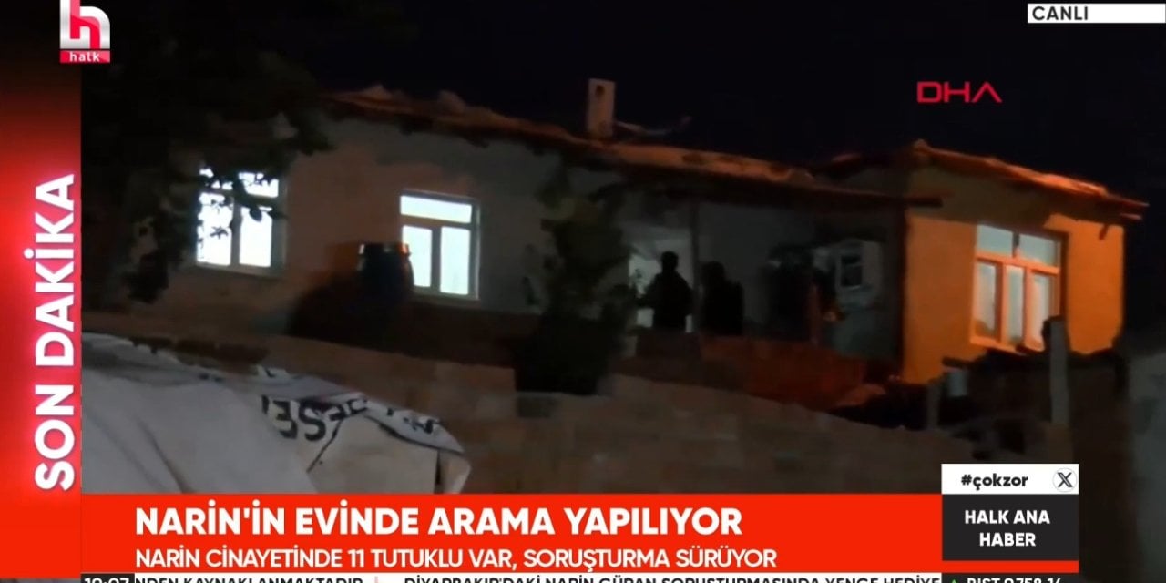 Narin'in ailesi ile yaşadığı evde ve cesedi derede saklayan itirafçının evinde arama yapılıyor