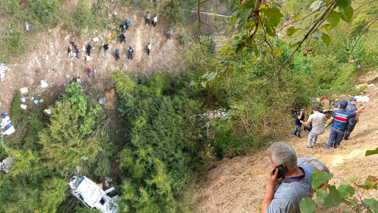 Fındık işçileri uçuruma yuvarlandı. Çok sayıda yaralılar var