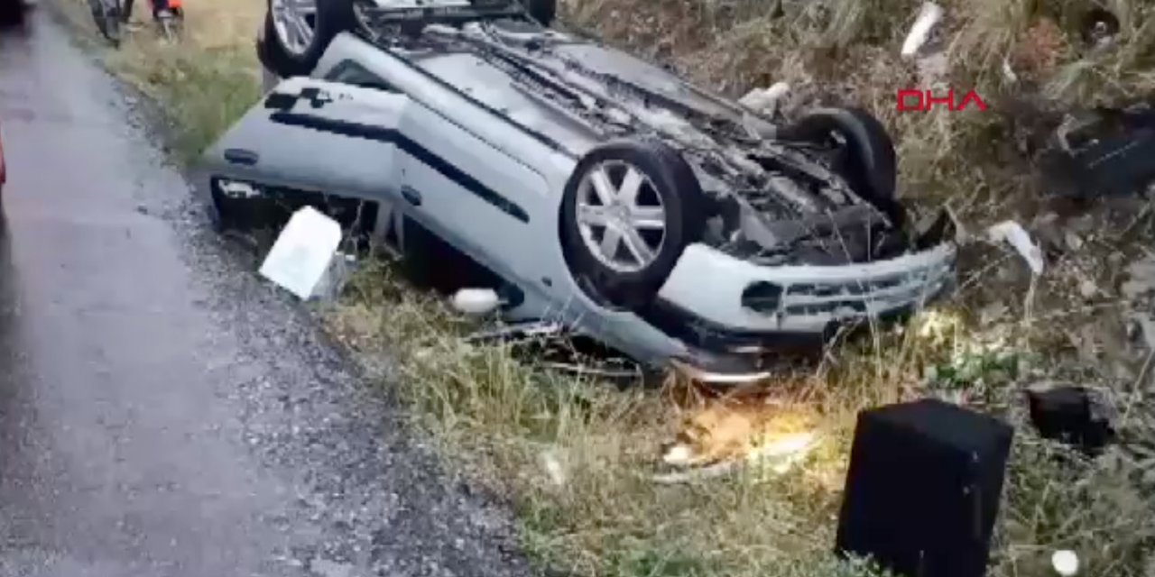 Isparta'da defalarca kez takla atan otomobilden yara almadan kurtuldular!