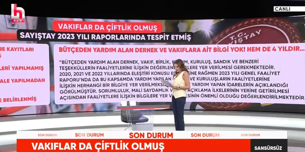 Sayıştay Raporunda vakıf ve dernekler skandalı. Aktarılan 4 Milyar liranın bilgisi yok