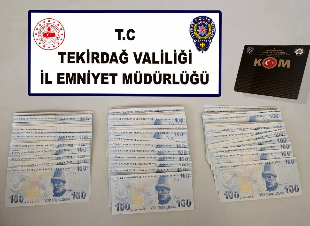 Tekirdağ'da piyasaya sahte para süren 3 şüpheli 23 bin lira sahte para ile yakalandı!