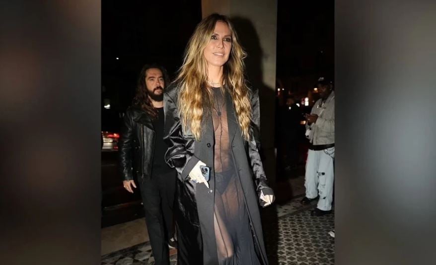 51 yaşındaki Heidi Klum şeffaf elbise giyince flaşlar durmadan patladı