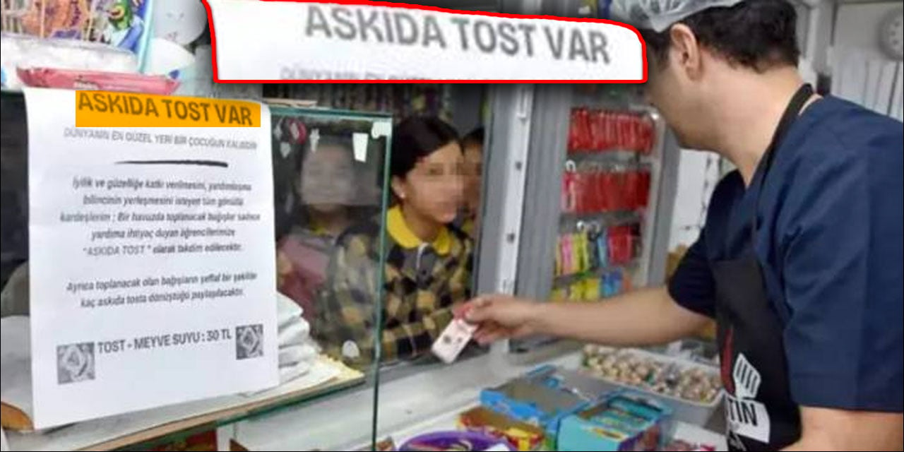 Kantinde askıda tost dönemi başladı. Karnı aç çocuklar bir tosta muhtaç