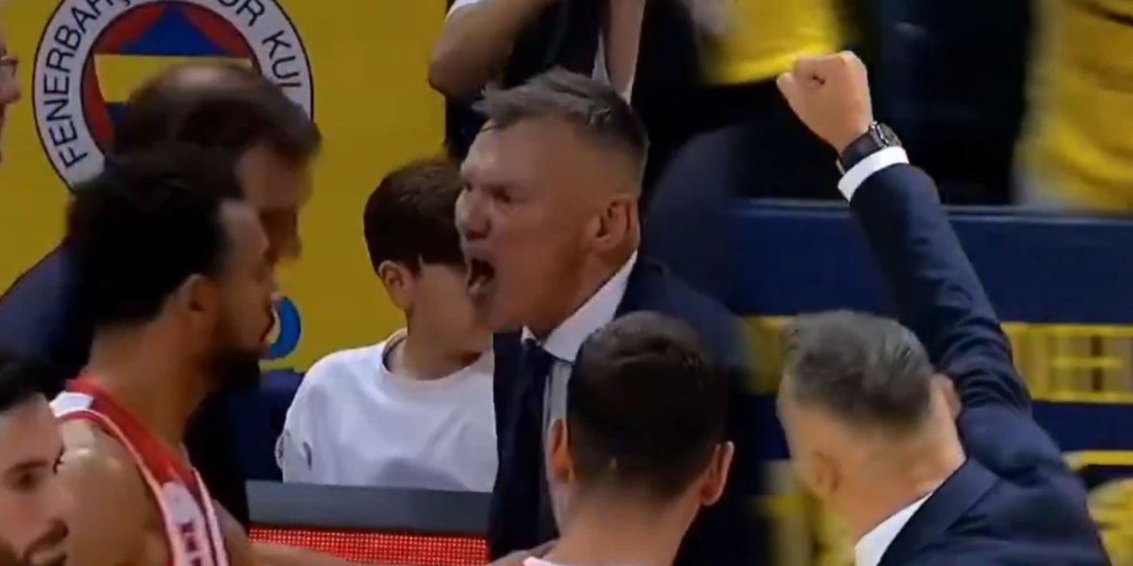 Jasikevicius deliye döndü. Yumruğu Fenerbahçe taraftarını ayağa kaldırdı