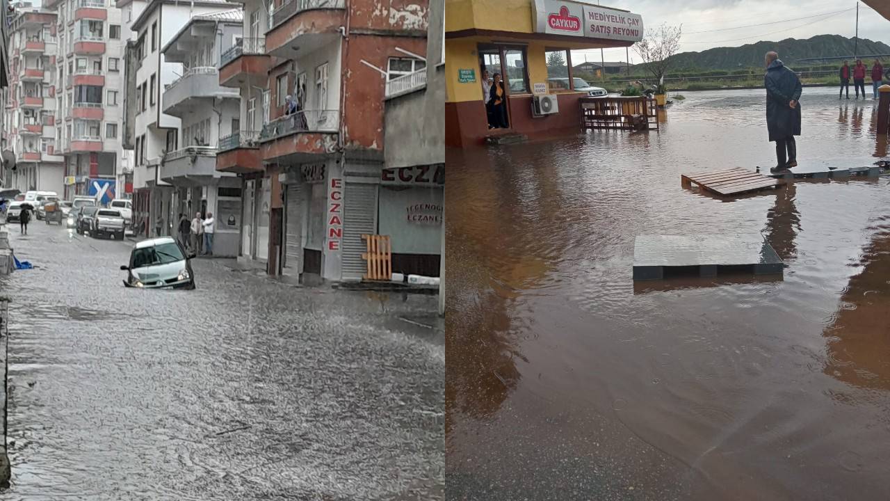 Artvin'de sel ve heyelan! Caddeler göle döndü