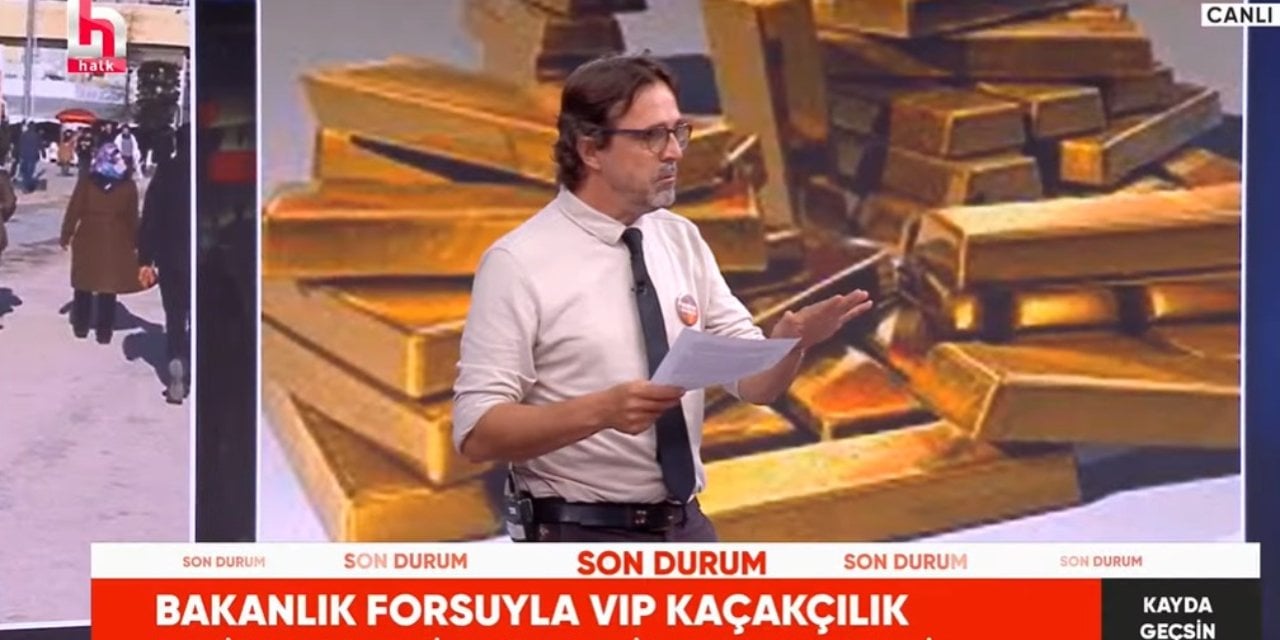 18 gündür saklanan olay canlı yayında açıklandı. Bakan yardımcısının özel kalemi 60 kilo altınla yakalanmış